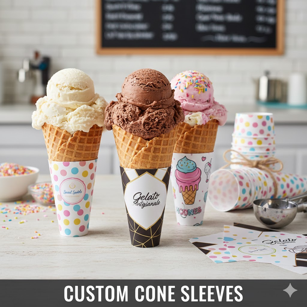 ice cream cone paper sleeves
