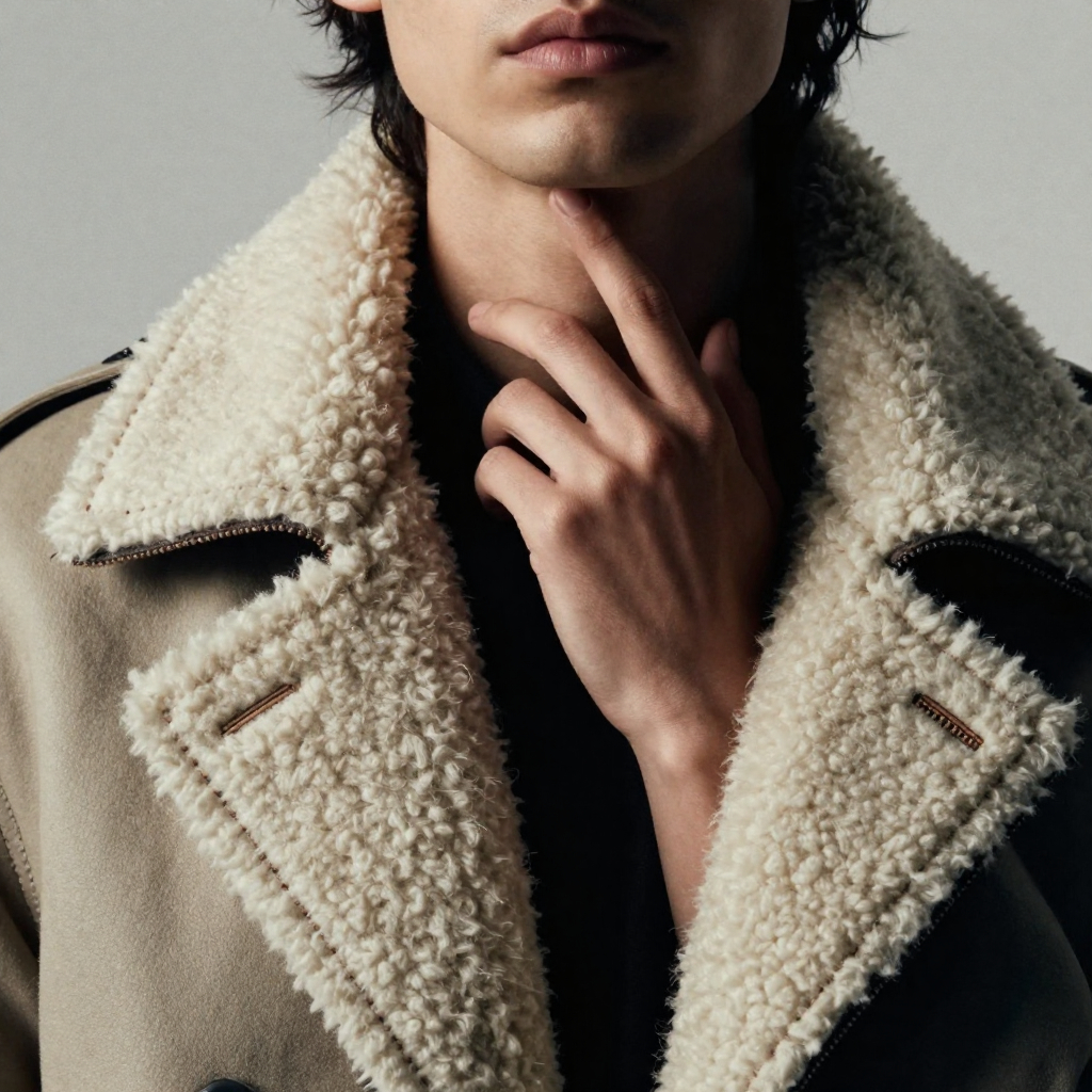 shearling collars and stitching