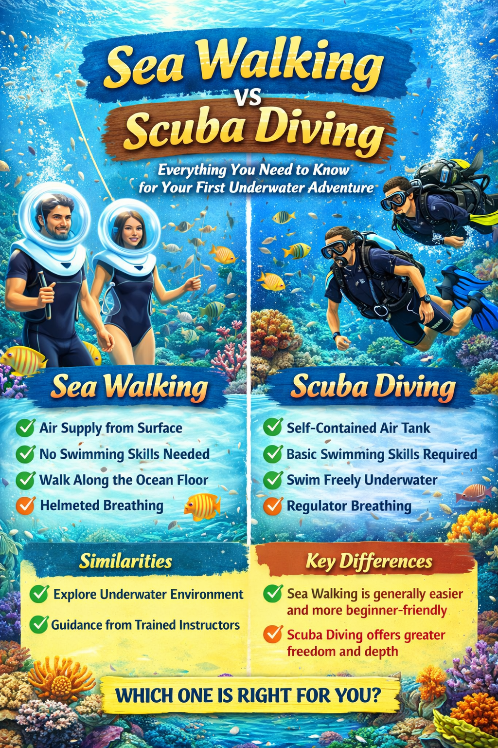Sea Walking vs. Scuba Diving