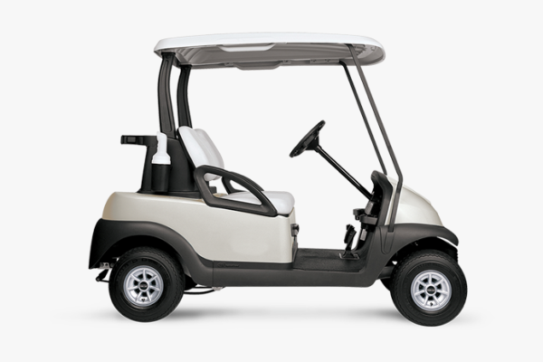 Modern golf buggy by Toys UAE featuring comfortable seating and efficient electric performance