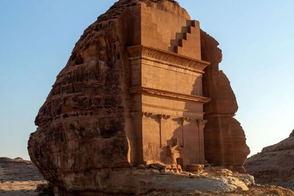 Stunning Nabataean Tomb Carvings in Golden Desert Light