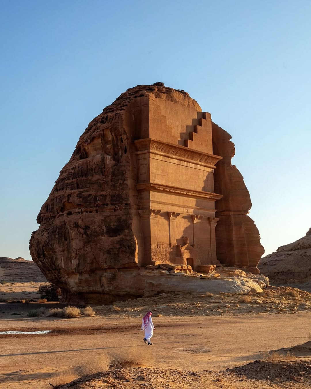 Stunning Nabataean Tomb Carvings in Golden Desert Light