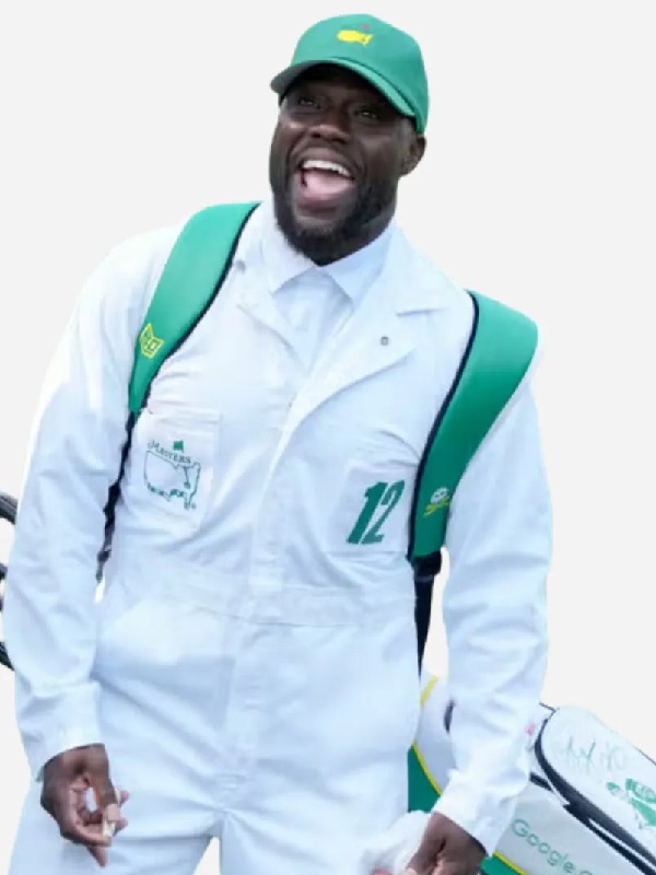Masters Tournament 2026 Kevin Hart Caddies White Jumpsuit