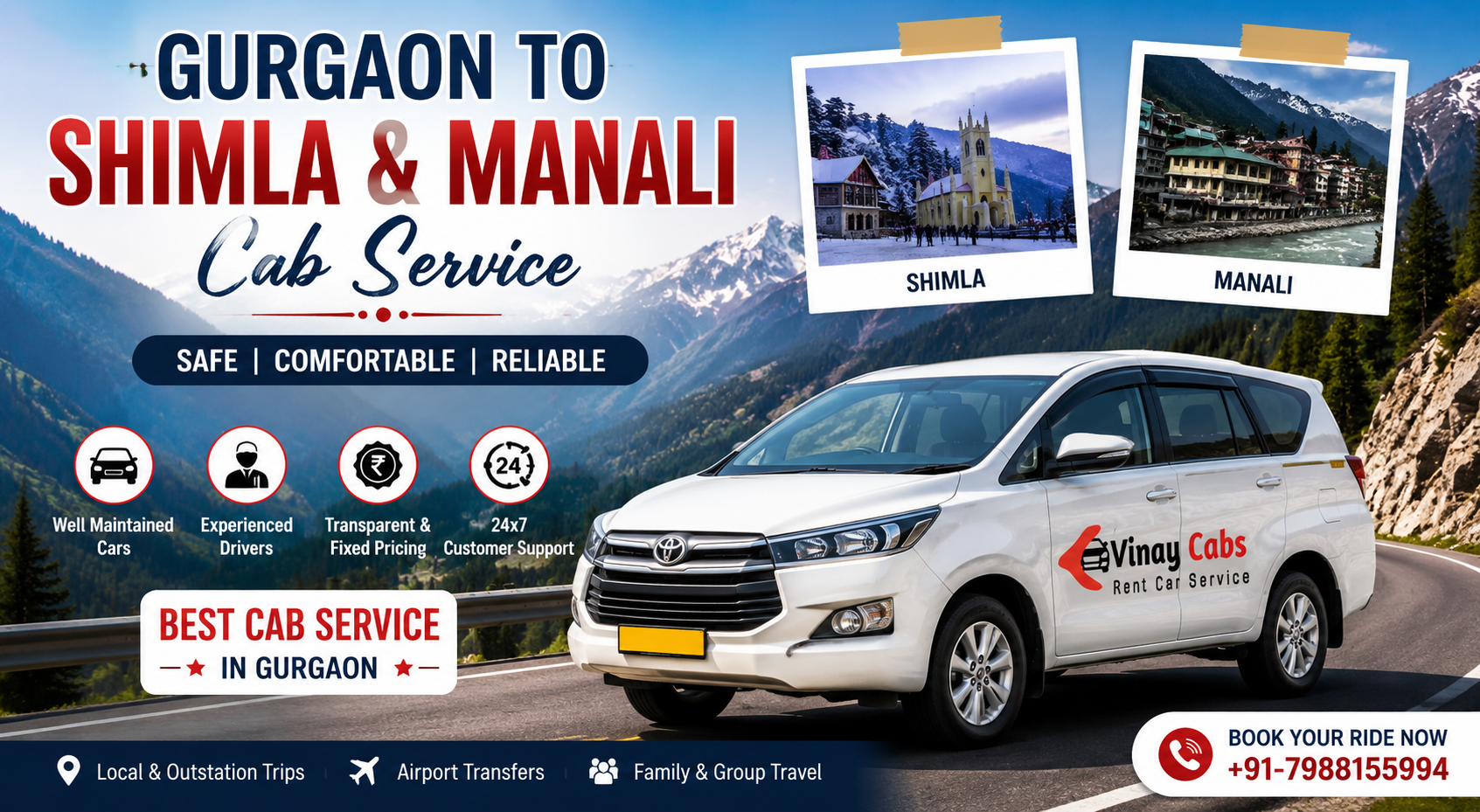 Gurgaon to Shimla & Manali Cab Service