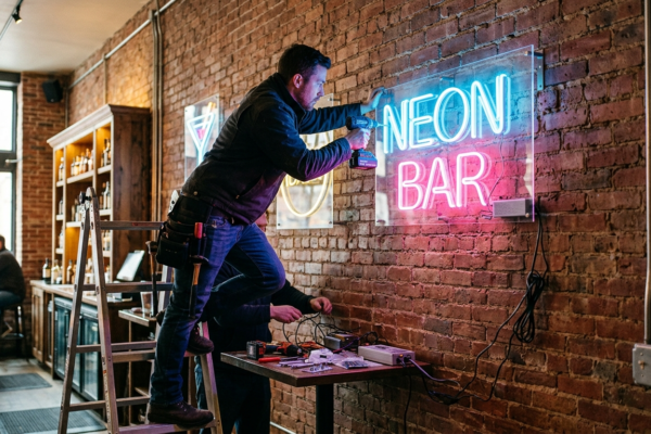 Neon Light Signs Installation