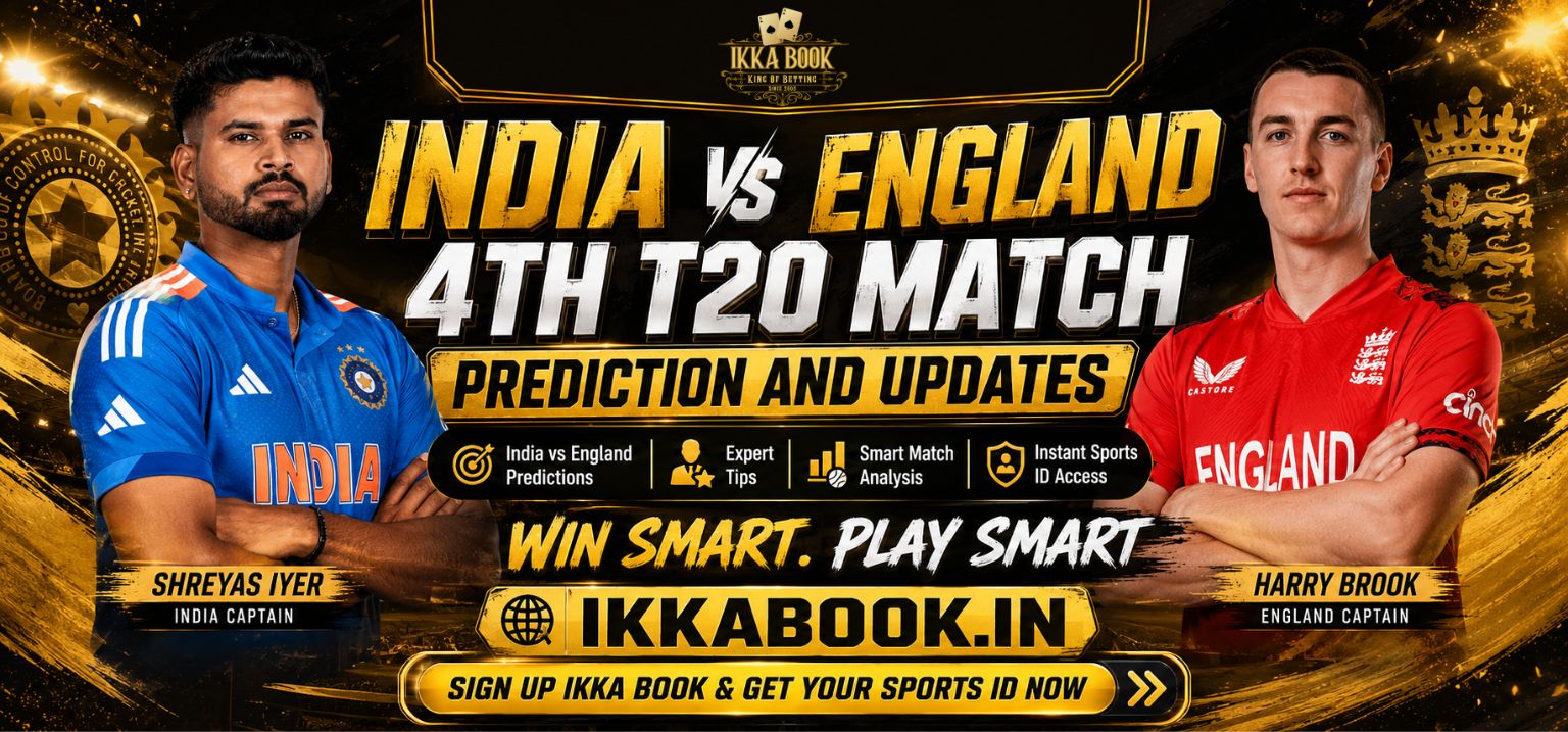 Get India England 4th T20 latest prediction and updates with Ikka Book
