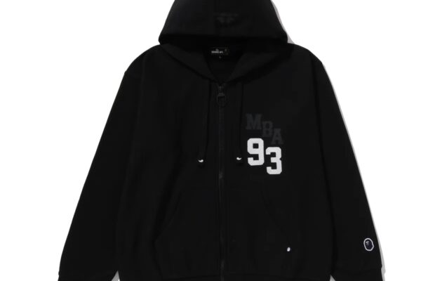 MBA 93 Zip Up Hoodie Black