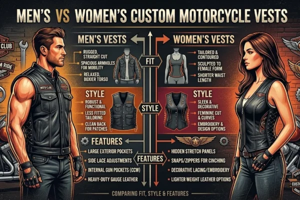 Men's vs Women's Custom Motorcycle Vests
