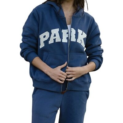 Parkee Hometown Varsity Zip-Up Hoodie Navy Blue