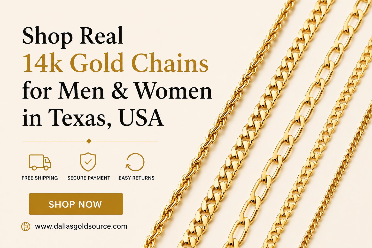 Shop Real 14k Gold Chains for Men & Women in Texas, USA