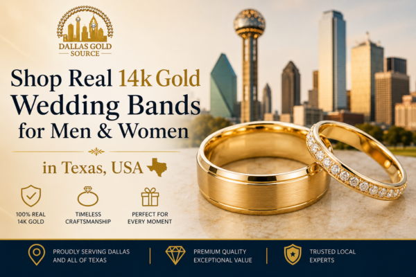 Shop Real 14k Gold Wedding Bands for Men & Women in Texas, USA