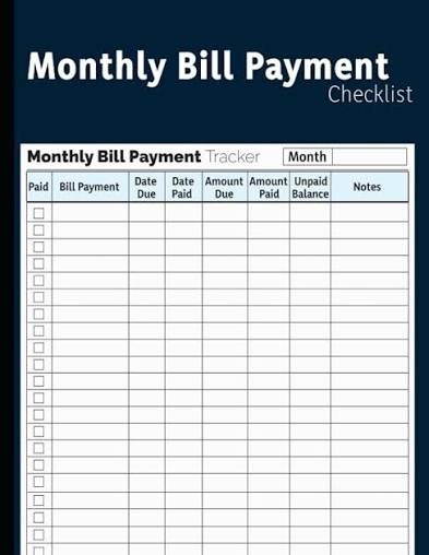 Spreadsheet of Bill