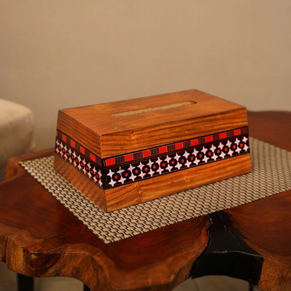 shop online hand made wooden tissue box in Pakistan