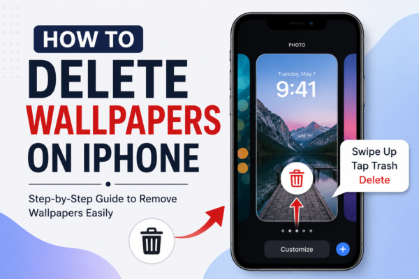 iPhone Lock Screen showing the wallpaper customization gallery