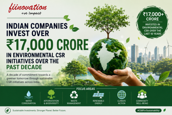 Fiinovation News : Indian Companies Invest Over ₹17,000 Crore in Environmental CSR Initiatives Over the Past Decade