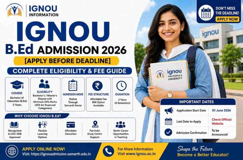IGNOU B.Ed Admission 2026