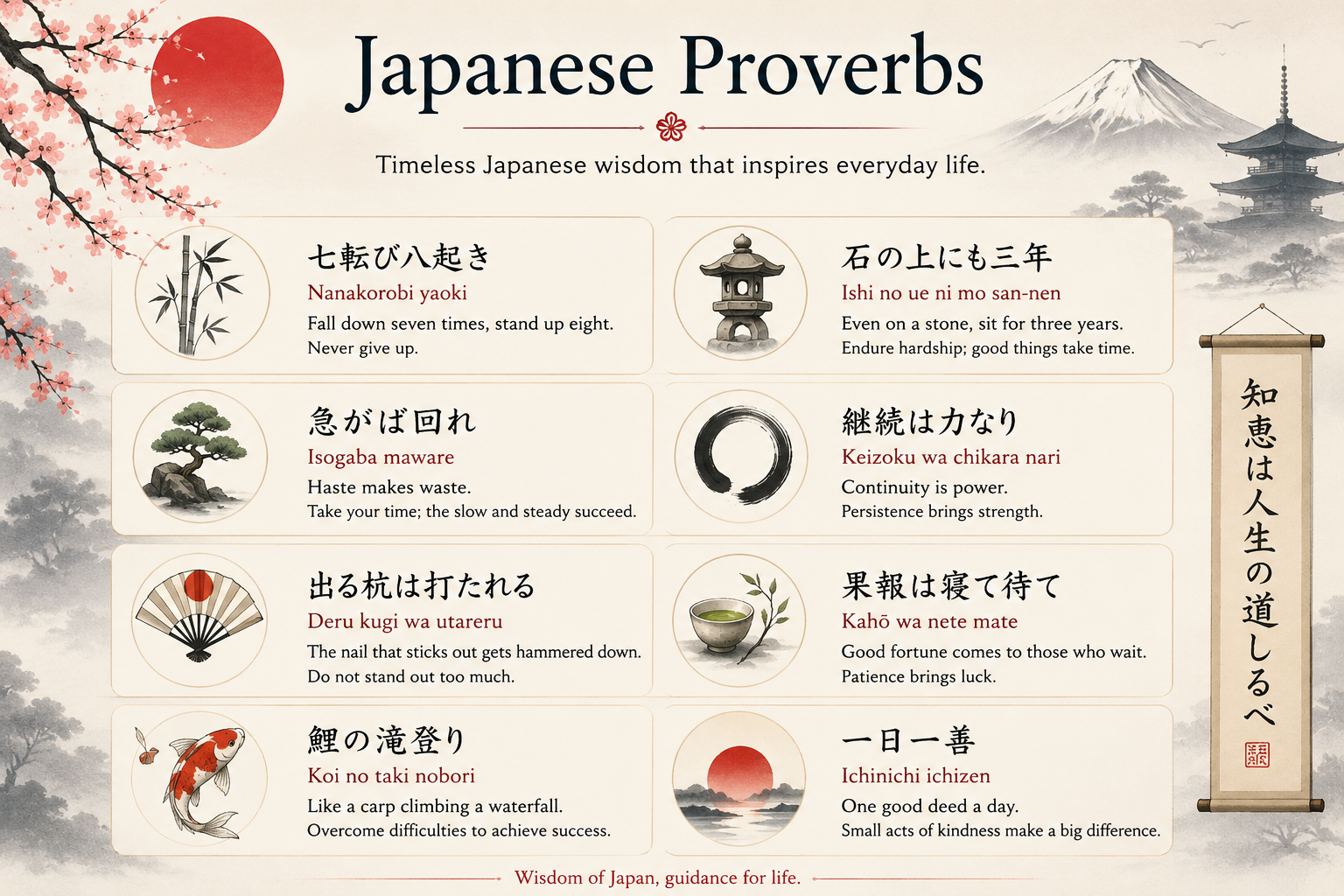 Beginner Japanese Proverbs