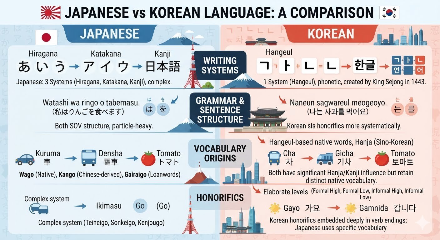 Japanese vs Korean Language