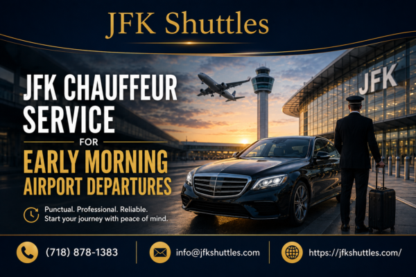 JFK Chauffeur Service for early morning airport departures with a luxury vehicle