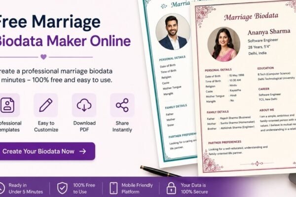 free marriage biodata maker online - press release
