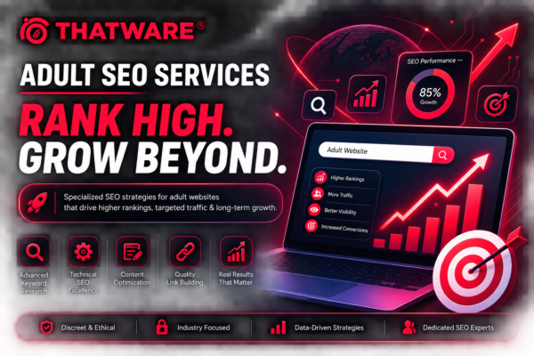 Adult SEO services with search growth analytics dashboard