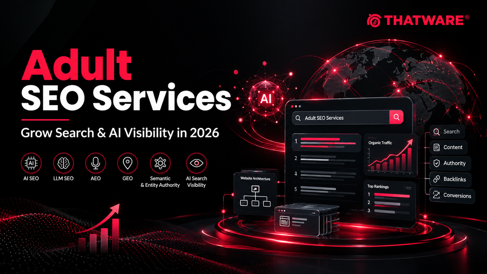 Adult digital marketing strategy with AI search analytics