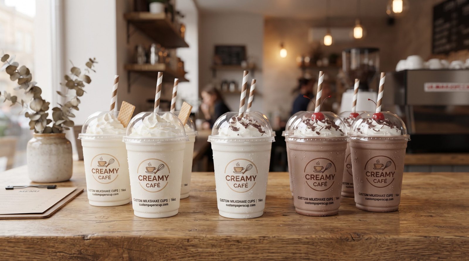 Custom paper Milkshake Cups