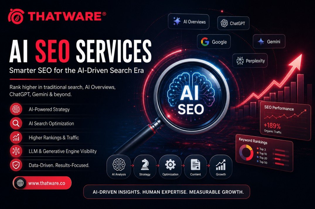 premium AI/SEO technology aesthetic