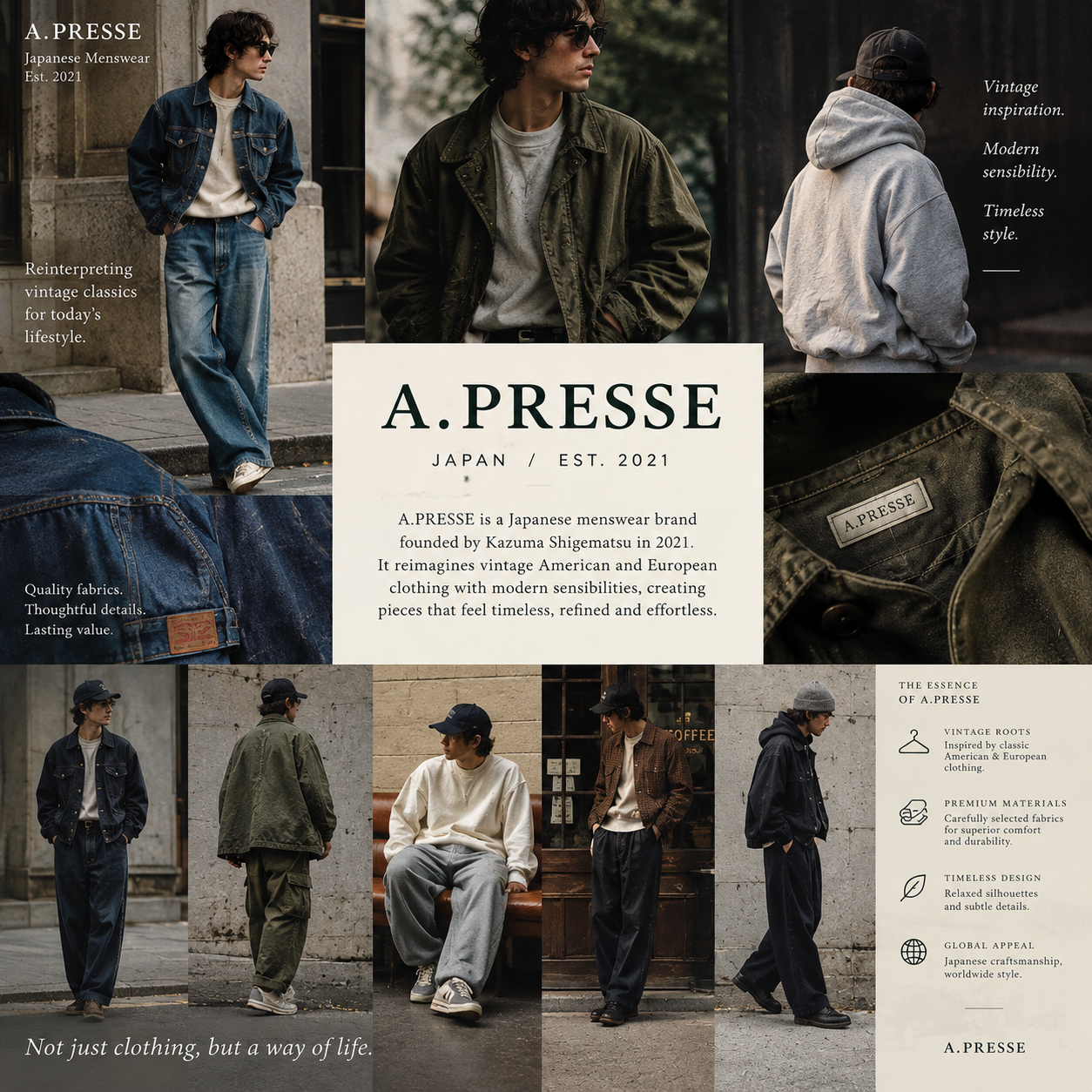 A.PRESSE Vintage Menswear Lookbook
