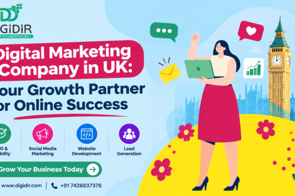 Digital marketing company in UK by DigiDir, offering SEO, social media marketing, website development, and lead generation services to help businesses grow online.