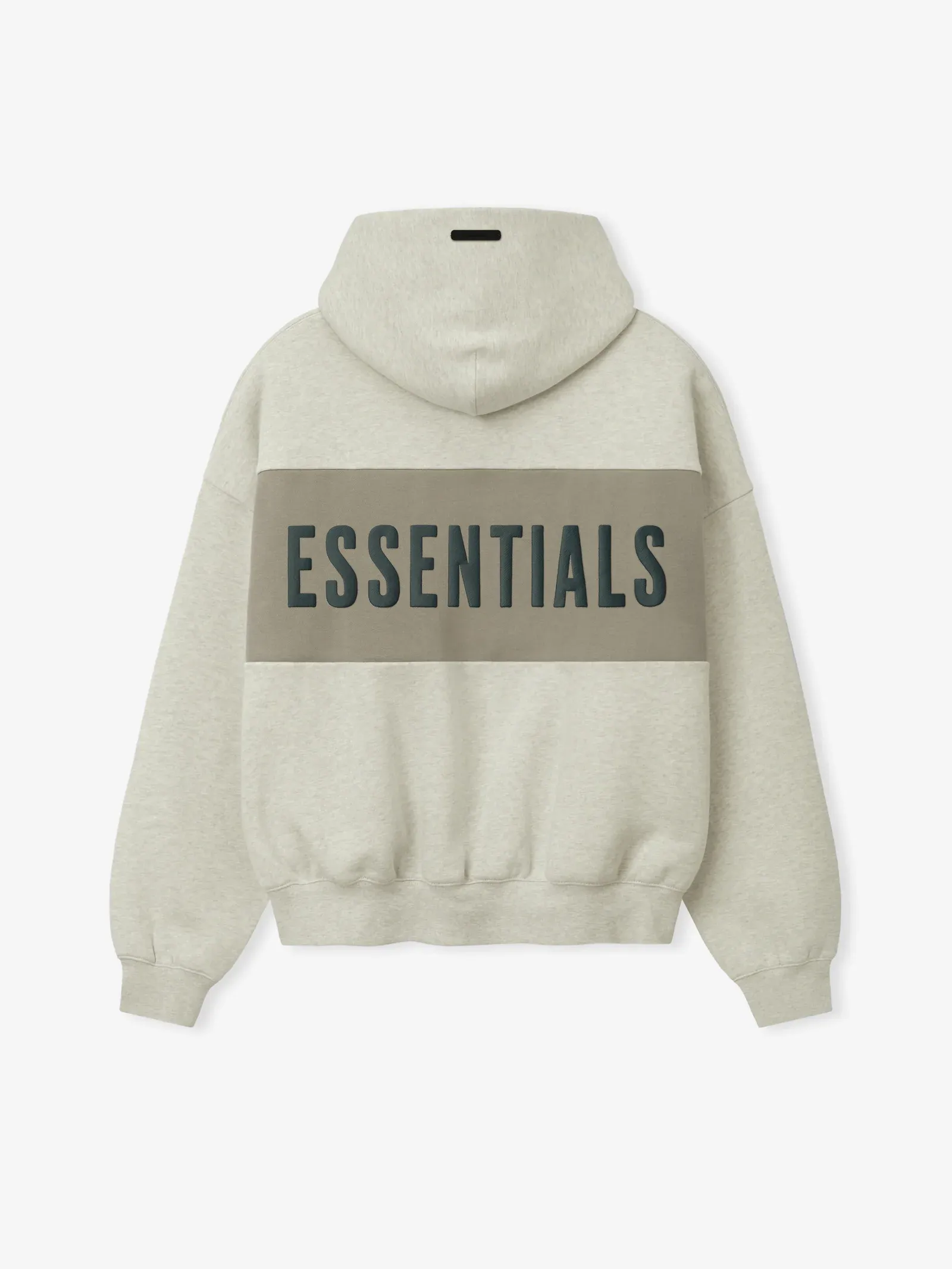 Essentials Cropped Relaxed Panelled Hoodie Vanilla Heather Seal