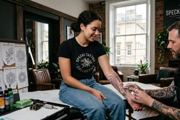 Alt text: Tattoo styles and creative designs available at a professional tattoo shop in Bath.