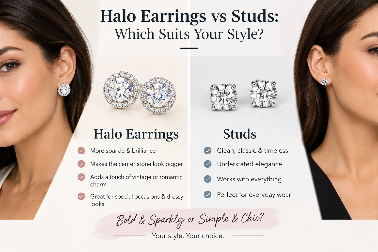 Halo Earrings vs Studs