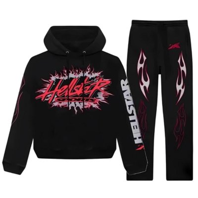 Hellstar Flame Logo Tracksuit Black