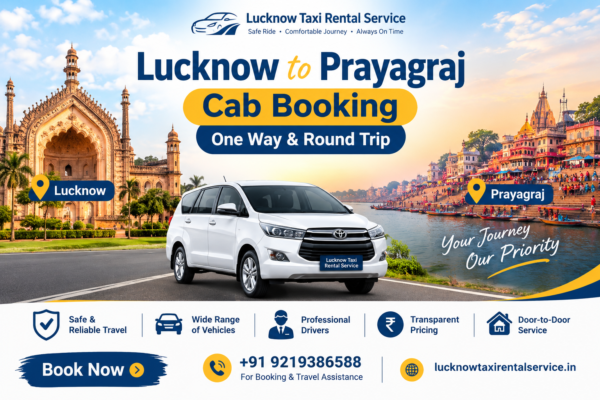 Lucknow to Prayagraj Cab Booking One Way & Round Trip