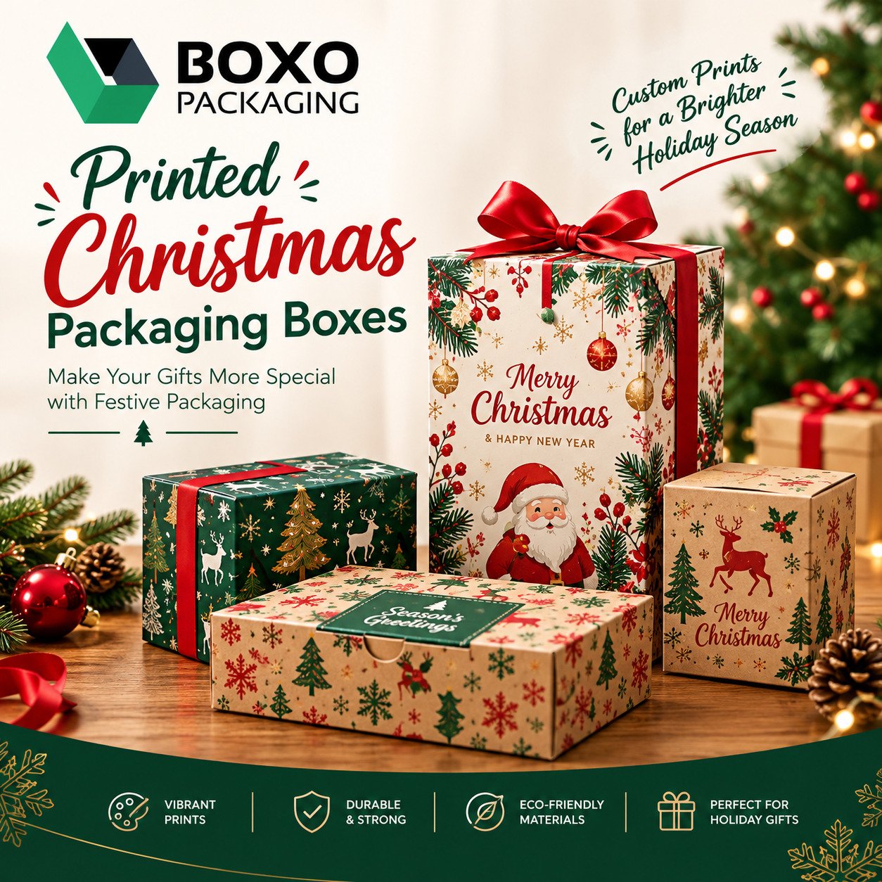 Printed Christmas Packaging Boxes Wholesale