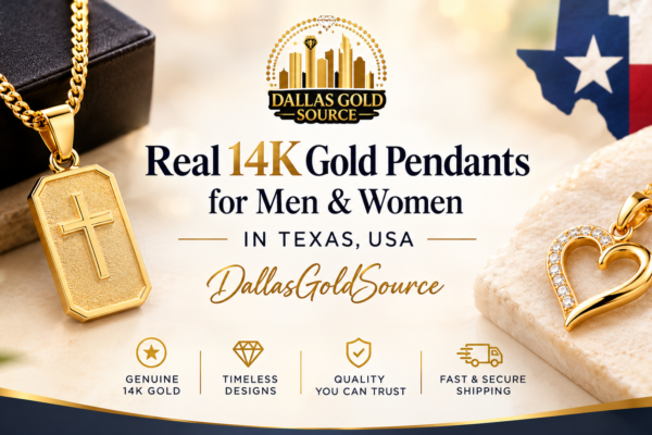 Real 14K Gold Pendants for Men & Women in Texas, USA