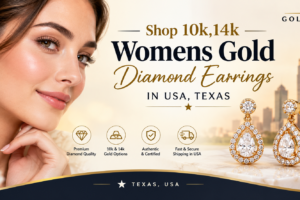 Shop 10k, 14k Women’s Gold Diamond Earrings in USA, Texas